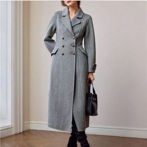 Motf Lapel collar flat detail pea over coat